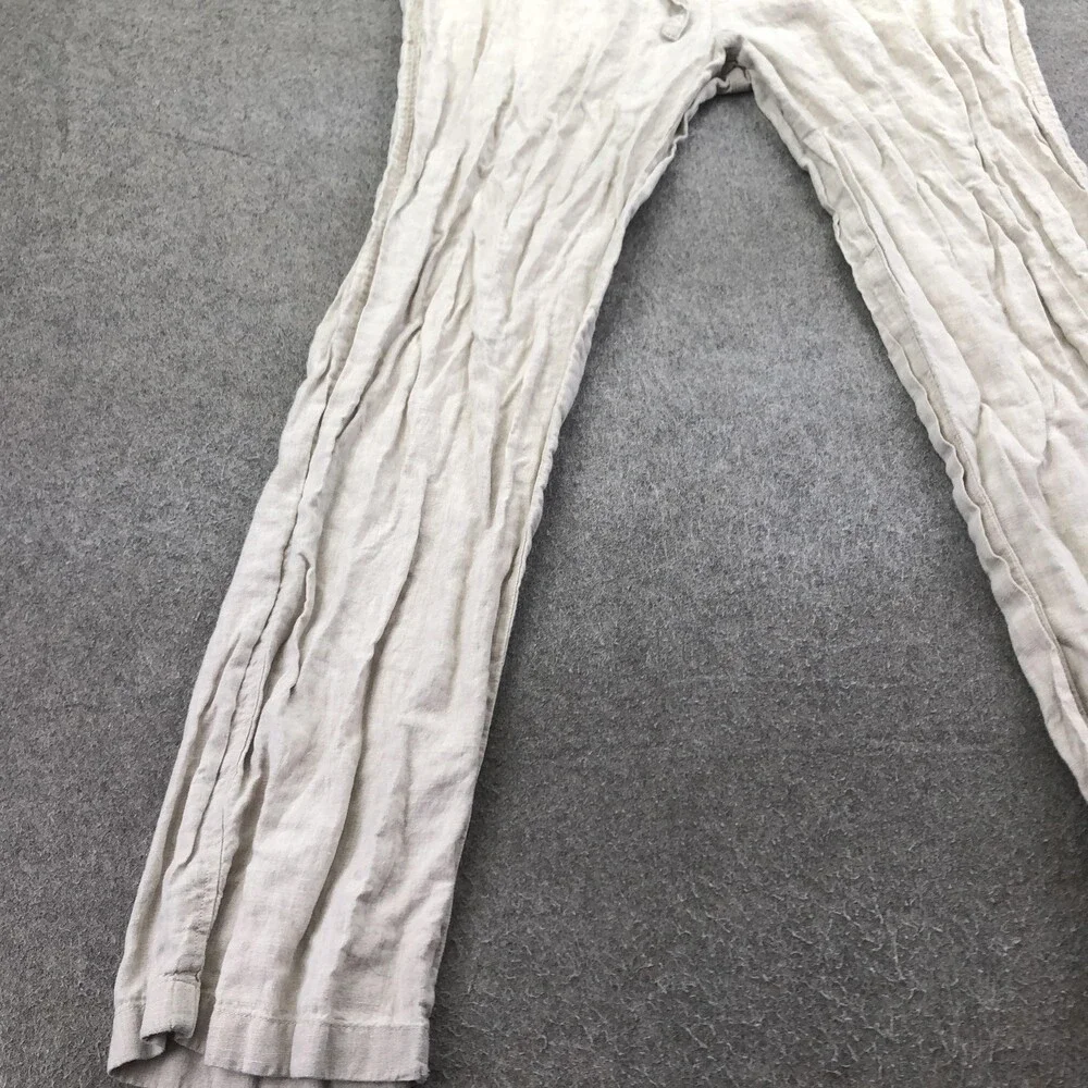 Nautica Pants Mens 36x32 Beige Linen Relaxed Straight Explorer Drawstring Casual